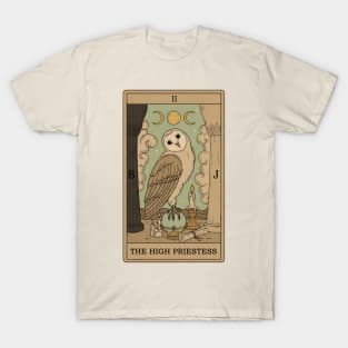 The High Priestess - Owls Tarot T-Shirt